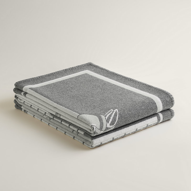 Couvertures Nouvelles blanket - Grey | Hermès USA